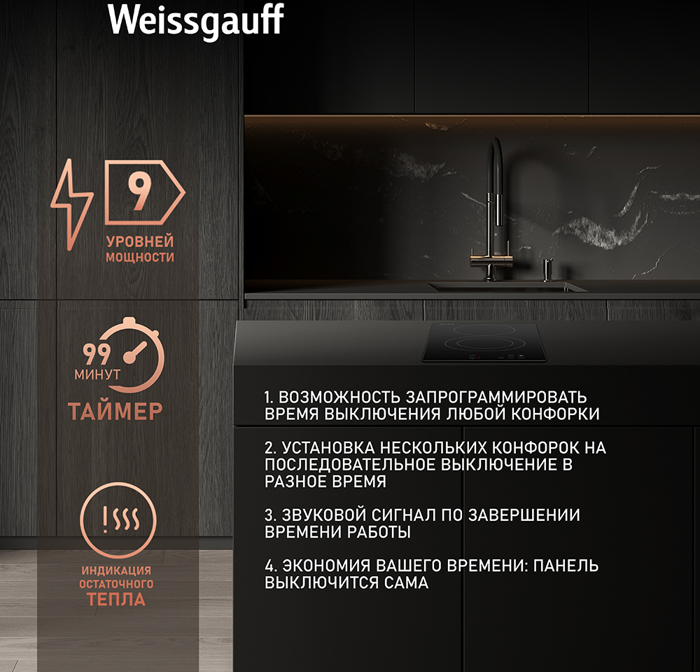 Варочная панель Weissgauff HV 312 BA купить с доставкой в интернет-магазине  Weissgauff