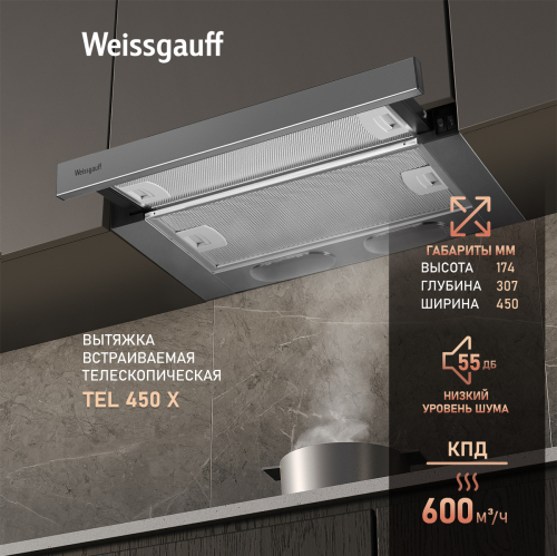 

Кухонная встраиваемая вытяжка Weissgauff TEL 450 X