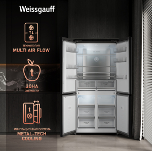     Weissgauff WCD 510 Built-in Inverter NoFrost Black Glass