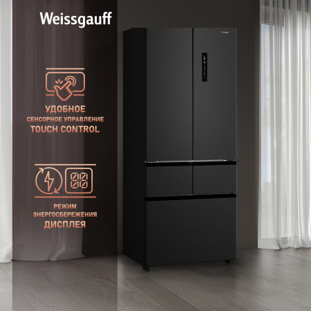   Weissgauff WFD 450 Built-in Inverter NoFrost Dark Inox