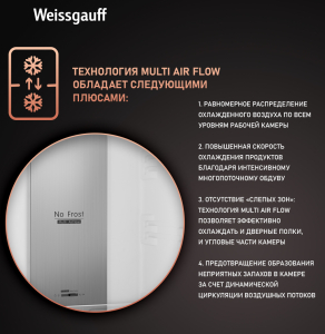   Weissgauff WRK 195 D Full NoFrost Bru Steel Glass