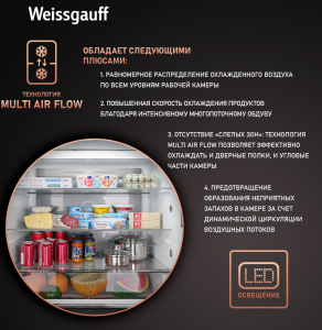     Weissgauff WCD 590 Nofrost Inverter Premium Ecofresh Dark Inox