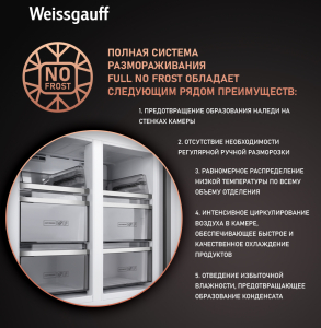     Weissgauff WCD 590 Nofrost Inverter Premium Ecofresh Dark Inox