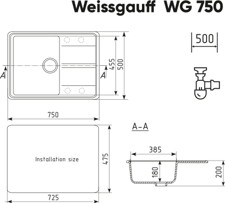  Weissgauff WG 75007 Deep Black 