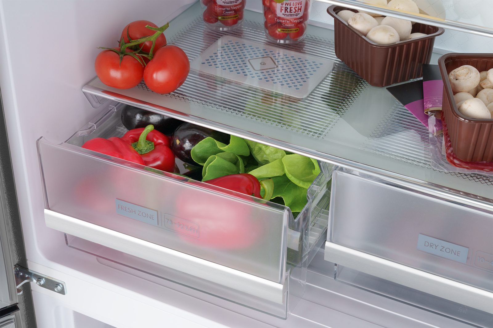 Отдельностоящий холодильник с инвертором Weissgauff WCD 450 Inox Glass  NoFrost Inverter купить с доставкой в интернет-магазине Weissgauff