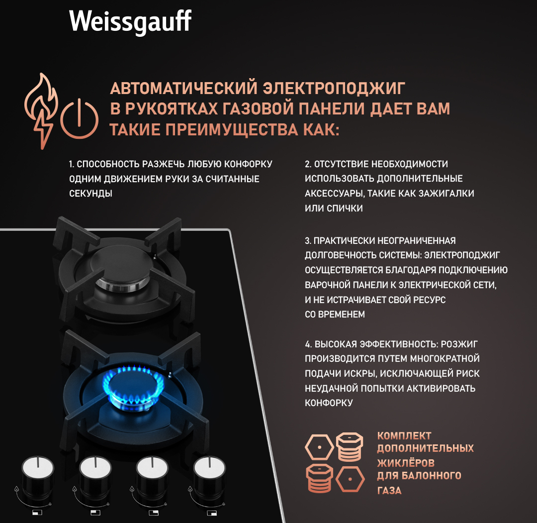 Варочная панель Weissgauff HG 640 BGV