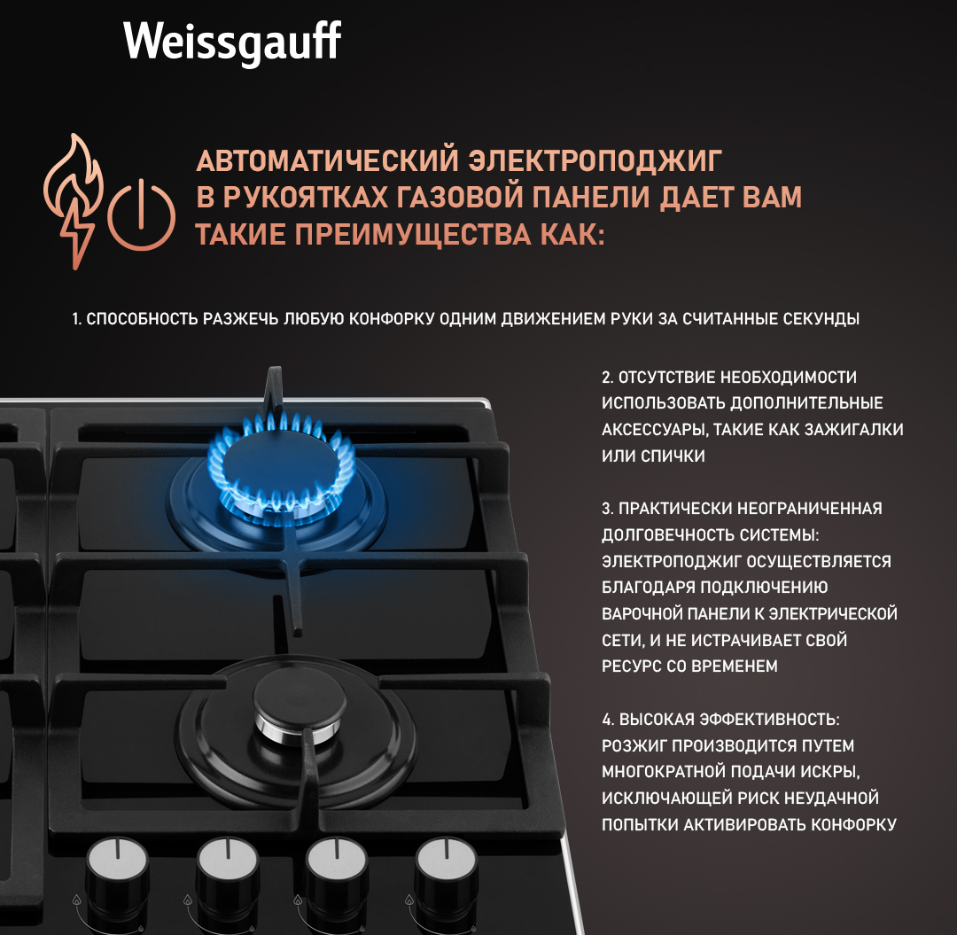 Варочная панель Weissgauff HGG 641 BGV