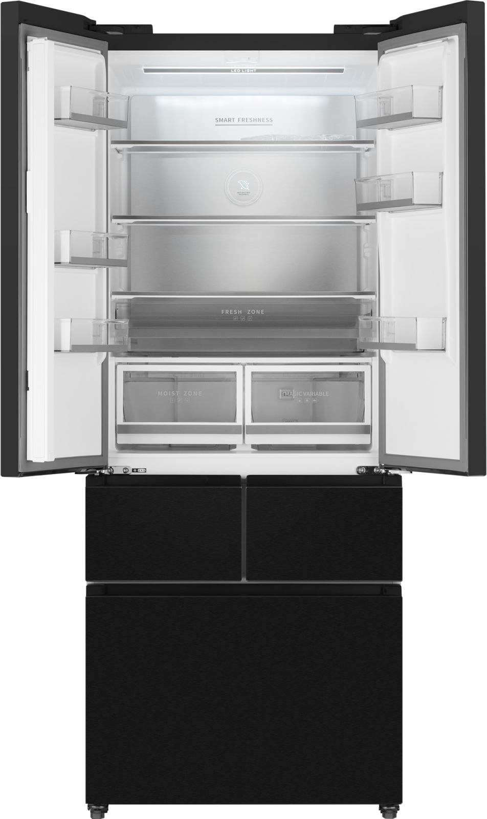 Отдельностоящий холодильник Weissgauff WFD 450 Built-in Inverter NoFrost  Dark Inox