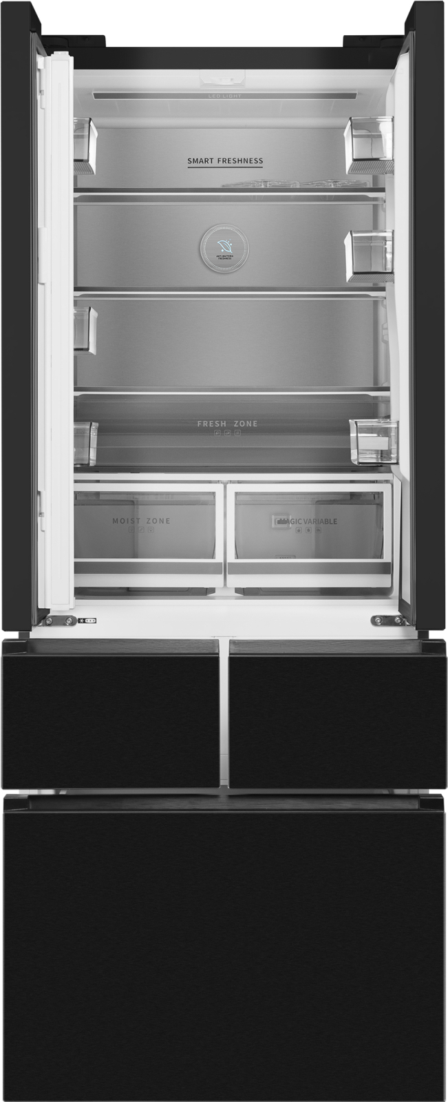 Отдельностоящий холодильник Weissgauff WFD 450 Built-in Inverter NoFrost  Dark Inox