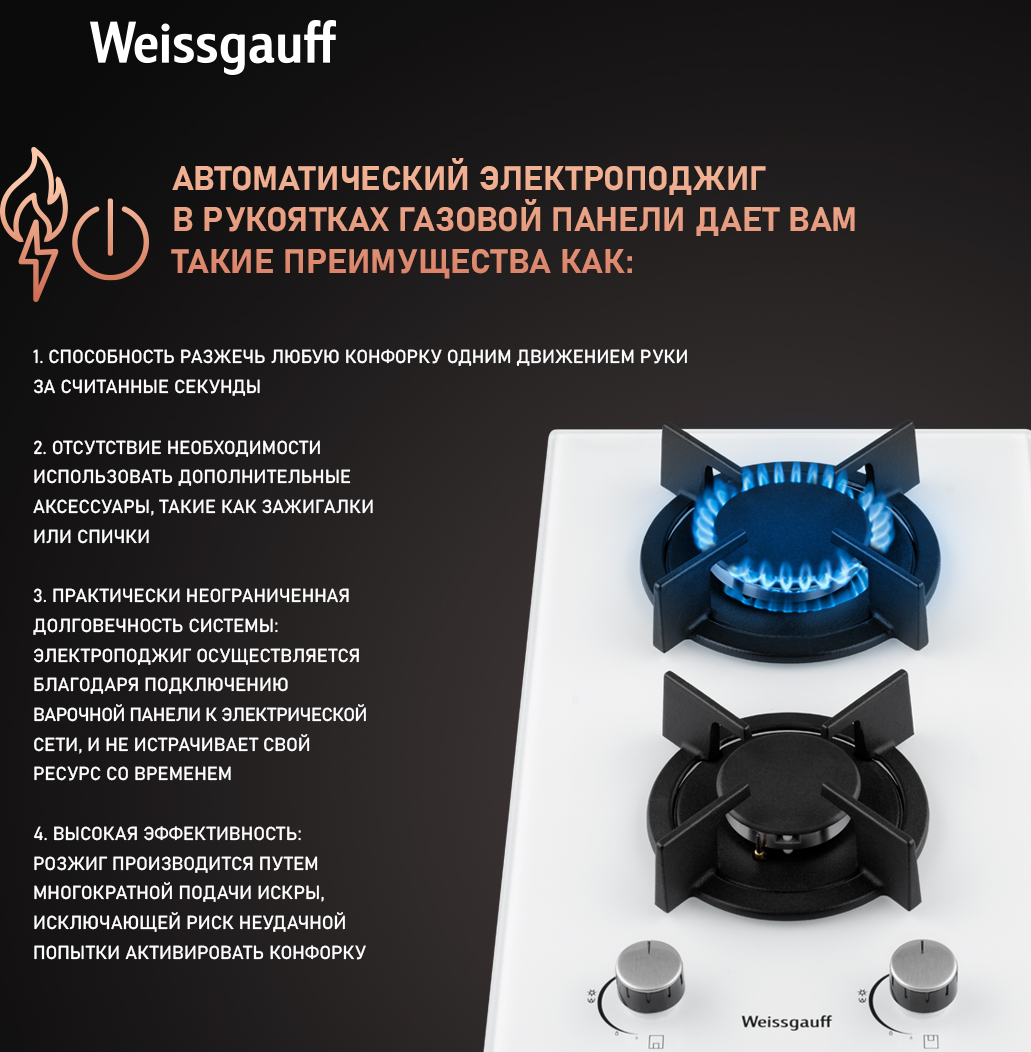 Варочная панель Weissgauff HGG 320 WGR купить с доставкой в  интернет-магазине Weissgauff