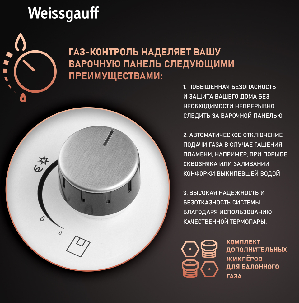 Варочная панель Weissgauff HGG 320 WGR купить с доставкой в  интернет-магазине Weissgauff