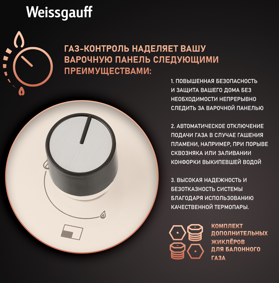 Варочная панель Weissgauff HGG 451 BERV купить с доставкой в  интернет-магазине Weissgauff