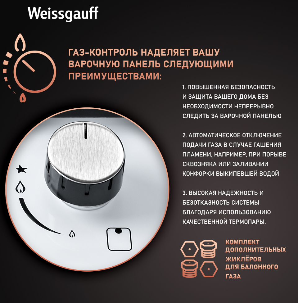 Варочная панель Weissgauff HGG 320 WGH купить с доставкой в  интернет-магазине Weissgauff