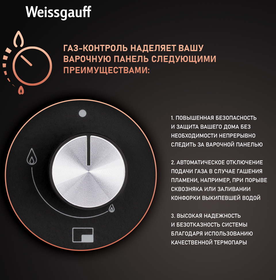 Варочная панель Weissgauff HGG 641 BEB купить с доставкой в  интернет-магазине Weissgauff