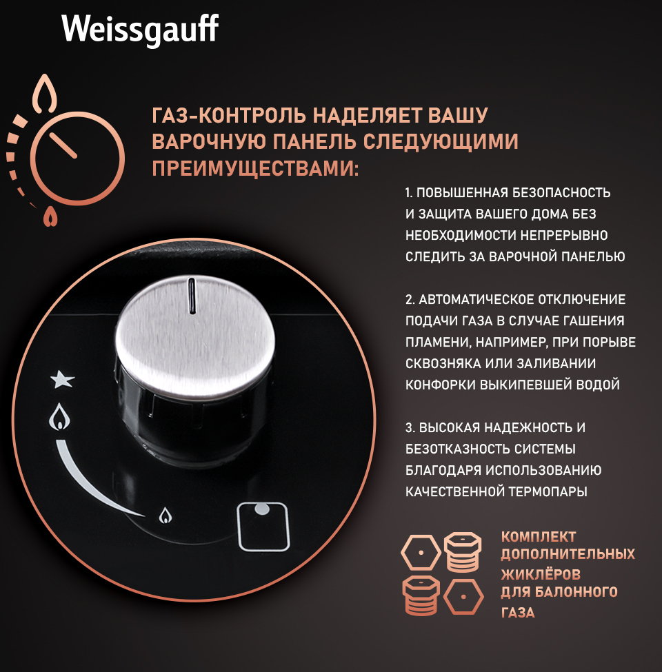 Варочная панель Weissgauff HGG 320 BGH купить с доставкой в  интернет-магазине Weissgauff