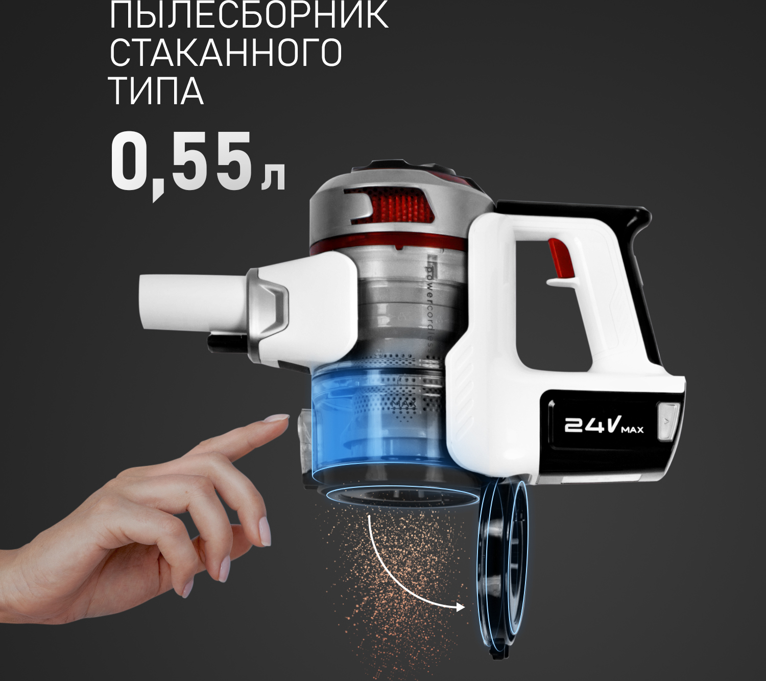 Вертикальный беспроводной пылесос Weissgauff V9 Turbo Cyclone Soft Brush  купить с доставкой в интернет-магазине Weissgauff