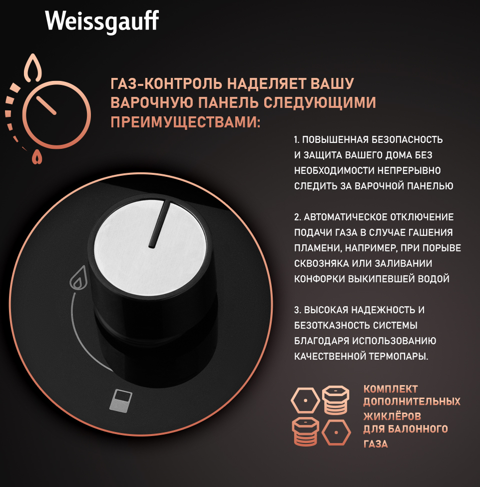 Варочная панель Weissgauff HGG 320 BGV купить с доставкой в  интернет-магазине Weissgauff