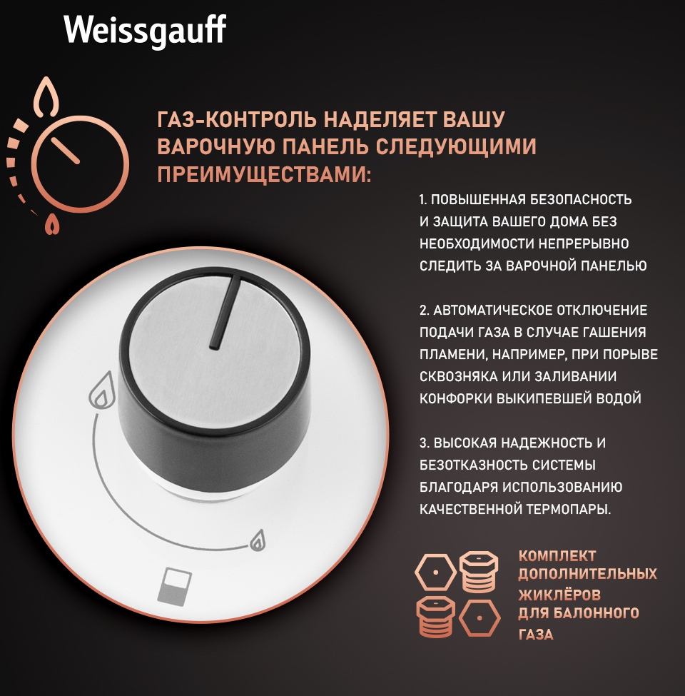 Варочная панель Weissgauff HGG 320 WGV купить с доставкой в  интернет-магазине Weissgauff