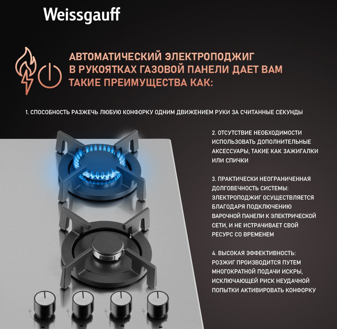 Варочная панель Weissgauff HGG 640 XRV купить с доставкой в  интернет-магазине Weissgauff